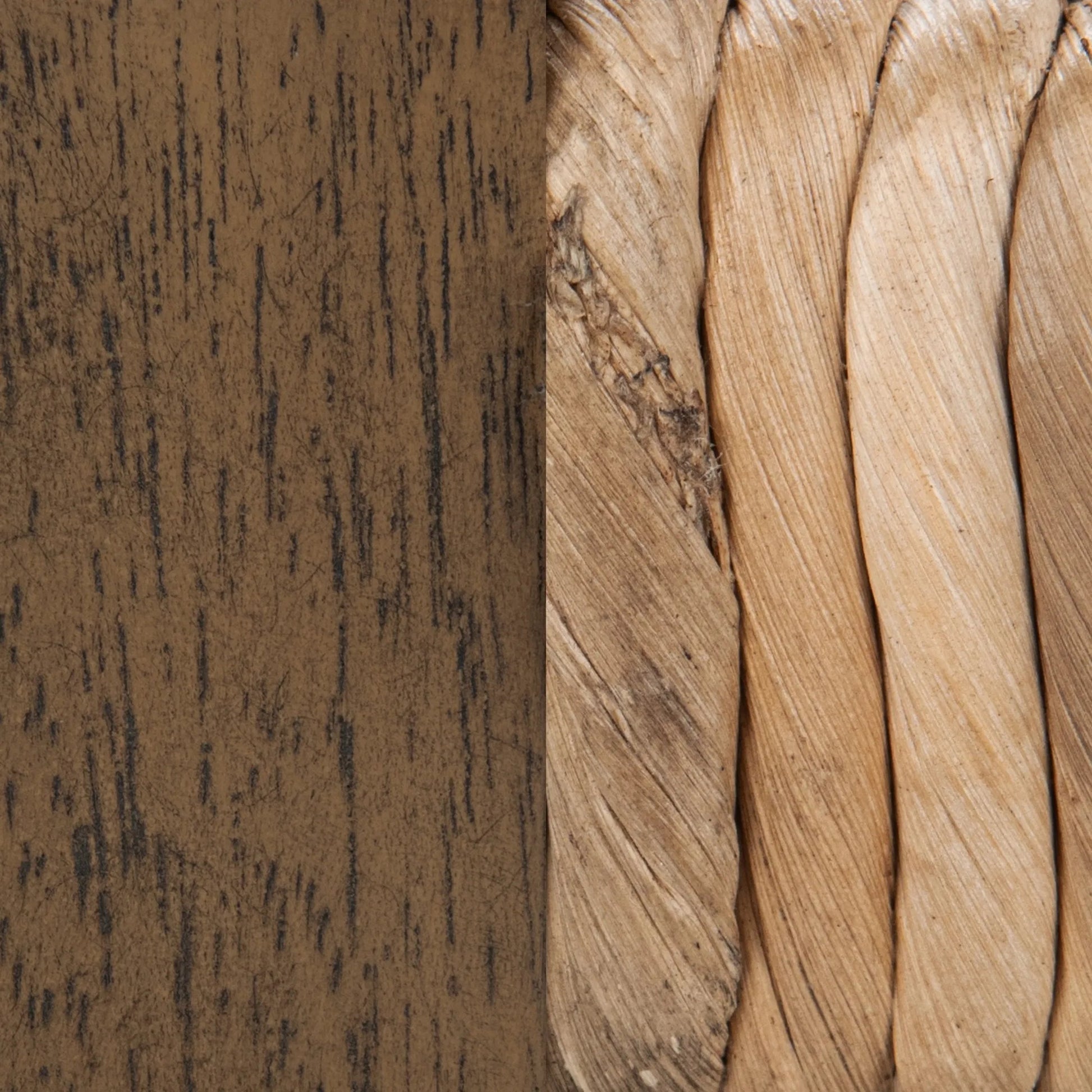 Meryn Stool by Kosas Home in brown wash. Made from banana bark, mahogany wood in a transitional style.