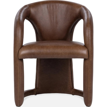 Archie Dining Chair by Classic Home in bison brown. Made from top grain leather in a traditional style.