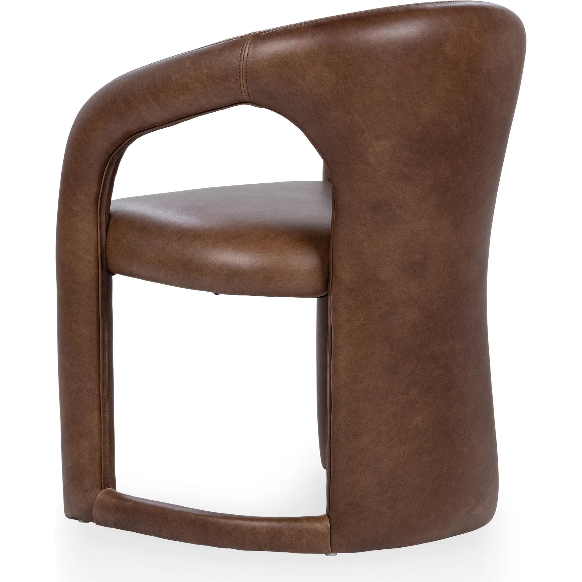 Archie Dining Chair by Classic Home in bison brown. Made from top grain leather in a traditional style.