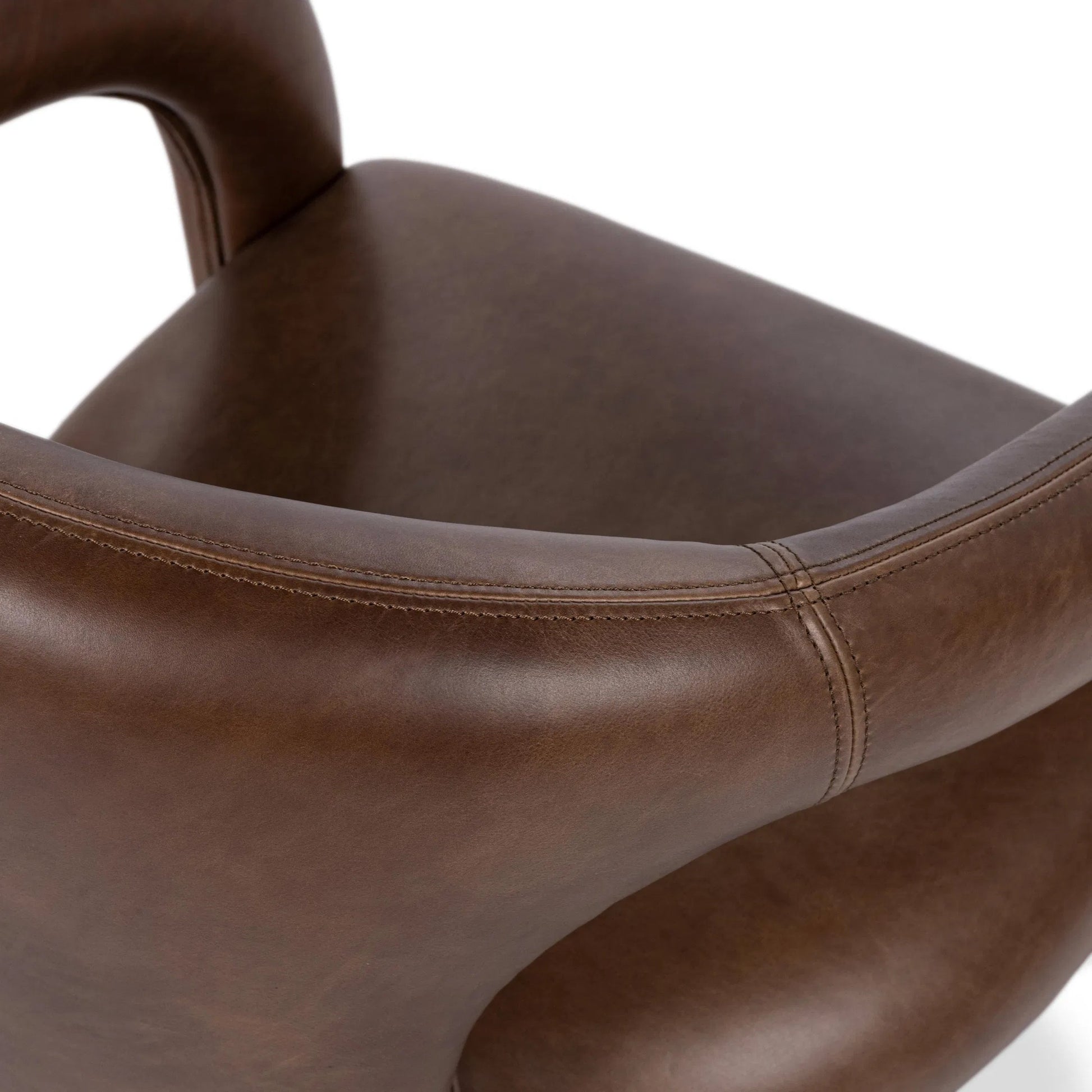 Archie Dining Chair by Classic Home in bison brown. Made from top grain leather in a traditional style.