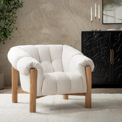 Sansa Accent Chair by Classic Home. Made from 100% polyester, oak wood in a eclectic & global style.