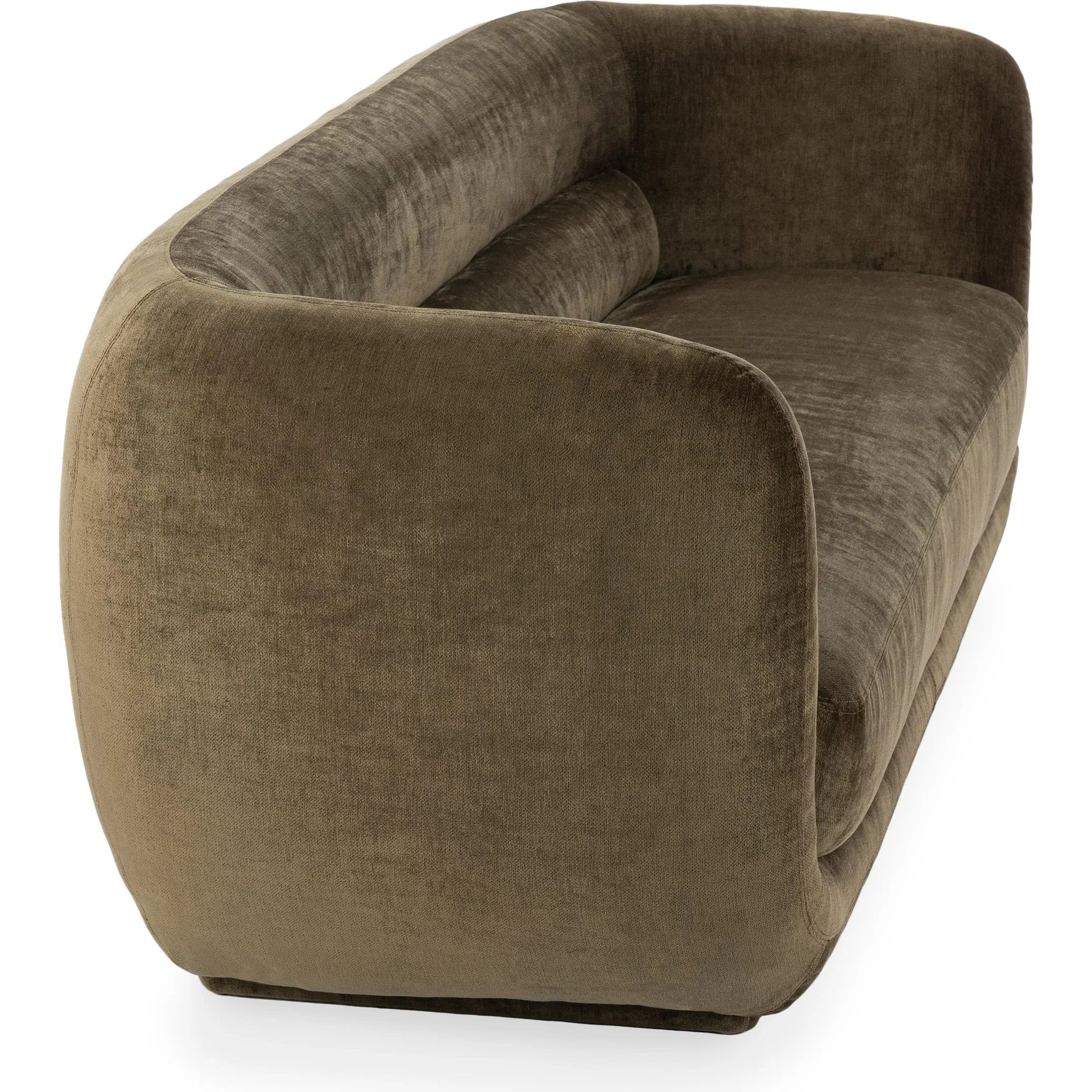 Nico 93" Brick Curved Sofa by Classic Home. Made from 100% polyester in a transitional style.