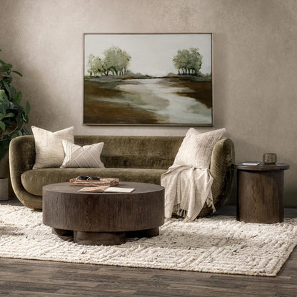 Nico 93" Brick Curved Sofa by Classic Home. Made from 100% polyester in a transitional style.