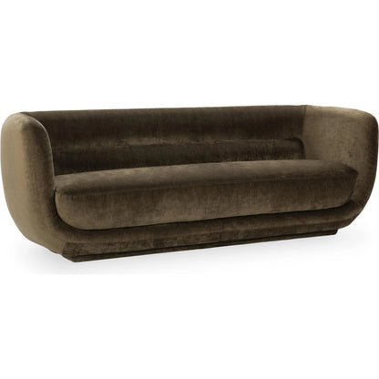 Nico 93" Brick Curved Sofa by Classic Home. Made from 100% polyester in a transitional style.