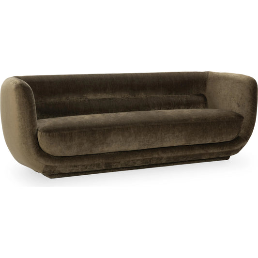 Nico 93" Brick Curved Sofa by Classic Home. Made from 100% polyester in a transitional style.