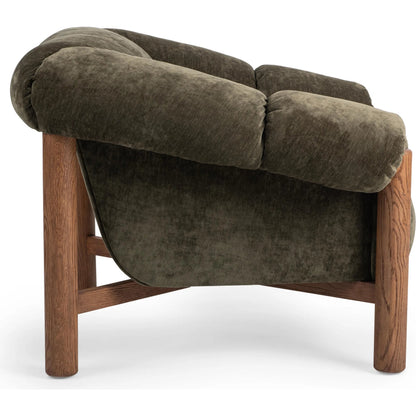 Sansa Accent Chair by Classic Home. Made from 100% polyester, oak wood in a eclectic & global style.
