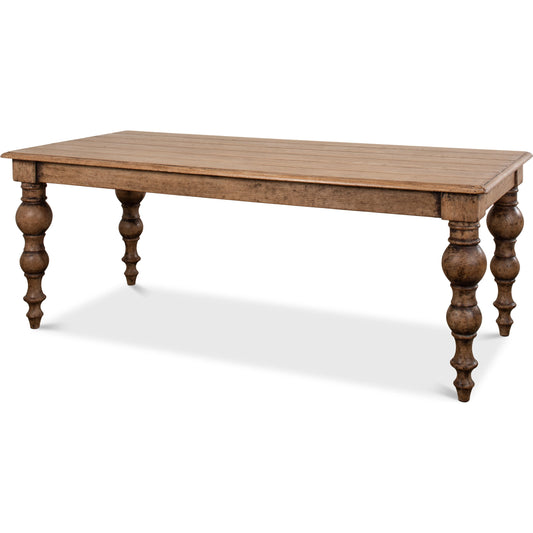 Oak Dining Table by Sarreid Ltd. in light natural. Made from oak in a traditional style.