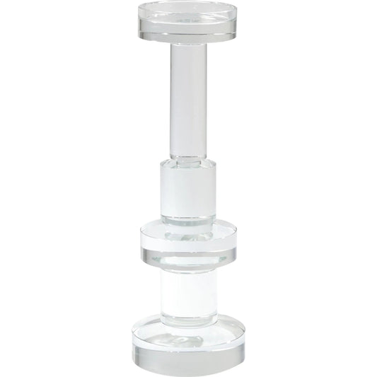 Brilliant Round Pillar Holder by Global Views. Made from crystal in a transitional style.