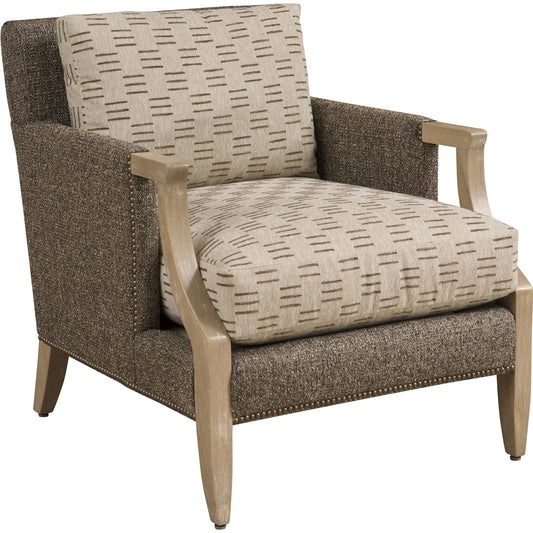 001 SI-2540433 | Primary Silo | Treadwell Chair by Barclay Butera in beige, tan and tan. Made from mahogany, fabric in a unique style.