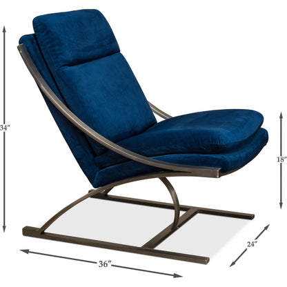 Mc Queen Chair by Sarreid Ltd. in brown and vintage cigar leather. Made from leather in a modern style.