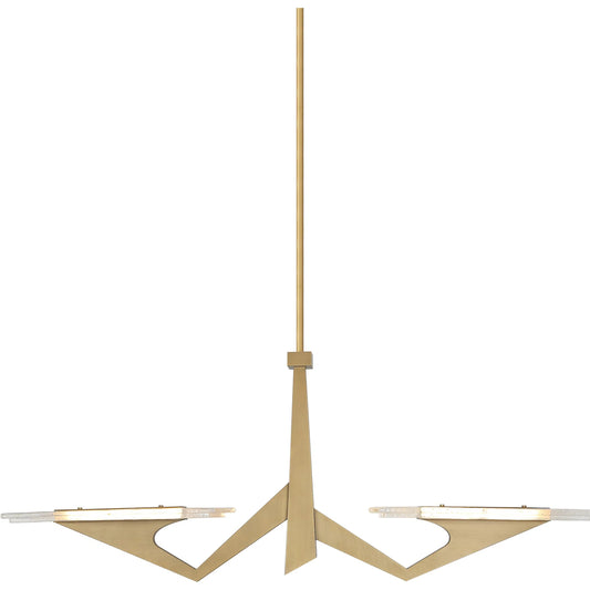 Down the Wrong Path Linear Chandelier by Varaluz in brass kisser. Made from unique in a unique style.