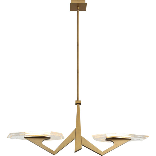 Down the Wrong Path Linear Chandelier by Varaluz in brass kisser. Made from unique in a modern style.