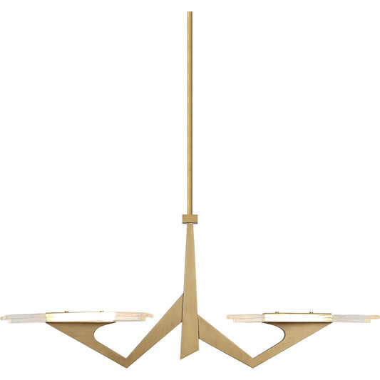 Down the Wrong Path Linear Chandelier by Varaluz in brass kisser. Made from unique in a unique style.