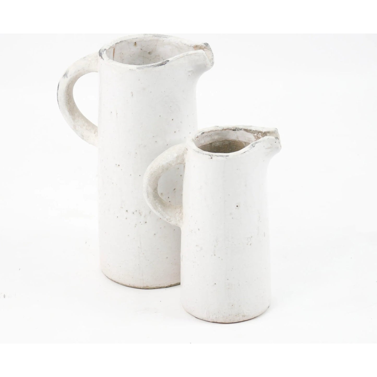 003 S-338078,S-338081 | Additional Silo | French Country Pitcher by Zentique in distressed white and stoneware. Made from stoneware in a modern style.
