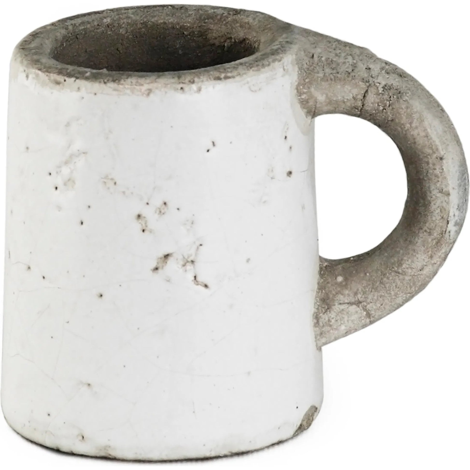 French Country Distressed Pitcher by Zentique in distressed white and stoneware. Made from stoneware in a modern style.