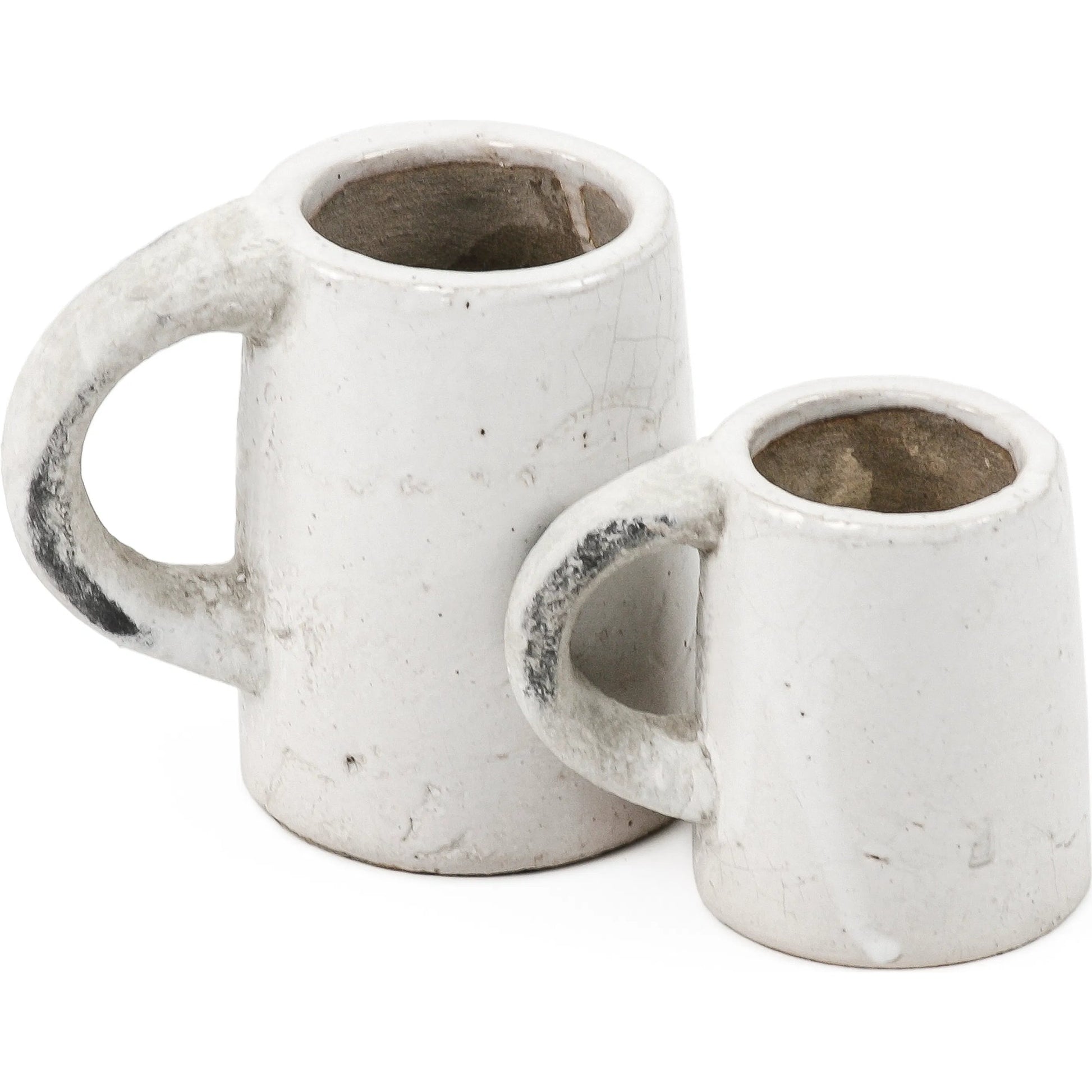 French Country Distressed Pitcher by Zentique in distressed white and stoneware. Made from stoneware in a modern style.