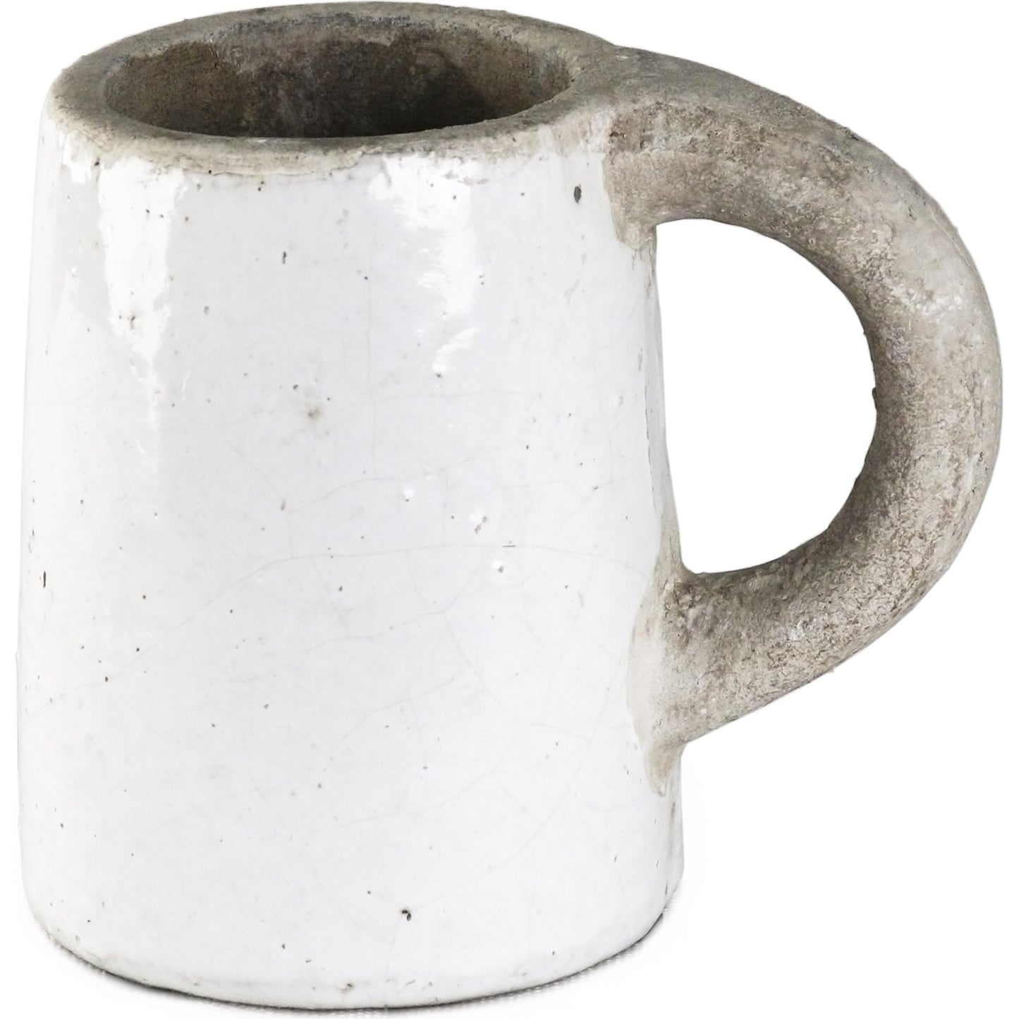 004 S-338082 | Closeup | French Country Distressed Pitcher by Zentique in distressed white and stoneware. Made from stoneware in a modern style.