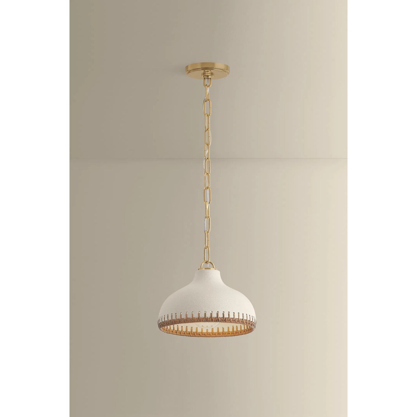 000 SI-2544267 | Additional Silo | Southfields Pendant by Hudson Valley in aged brass, ceramic cream pebble. Made from ceramic in a unique style.