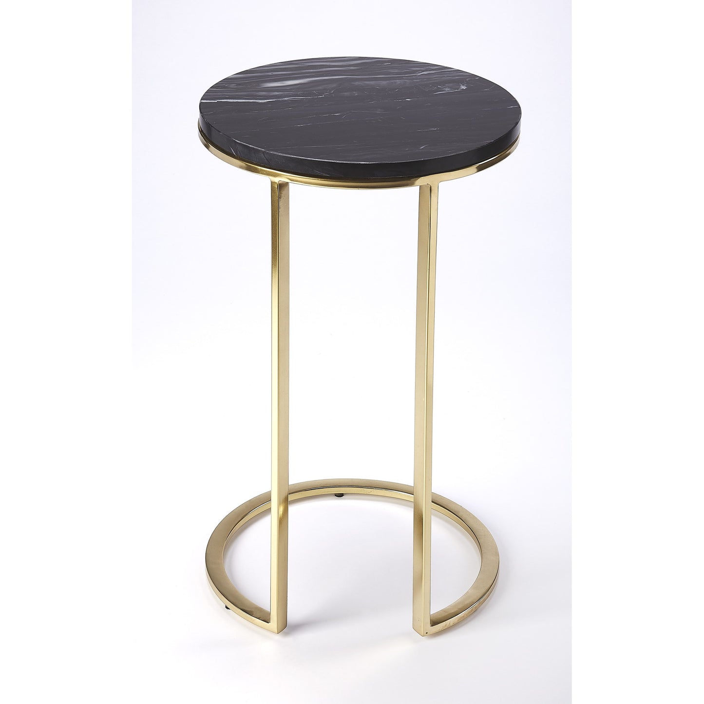 002 S-346308 | Additional Silo | Martel Marble & Metal Side Table by Butler Specialty Company in multi-color and polished gold. Made from gold plated stainless steel, marble in a modern style.