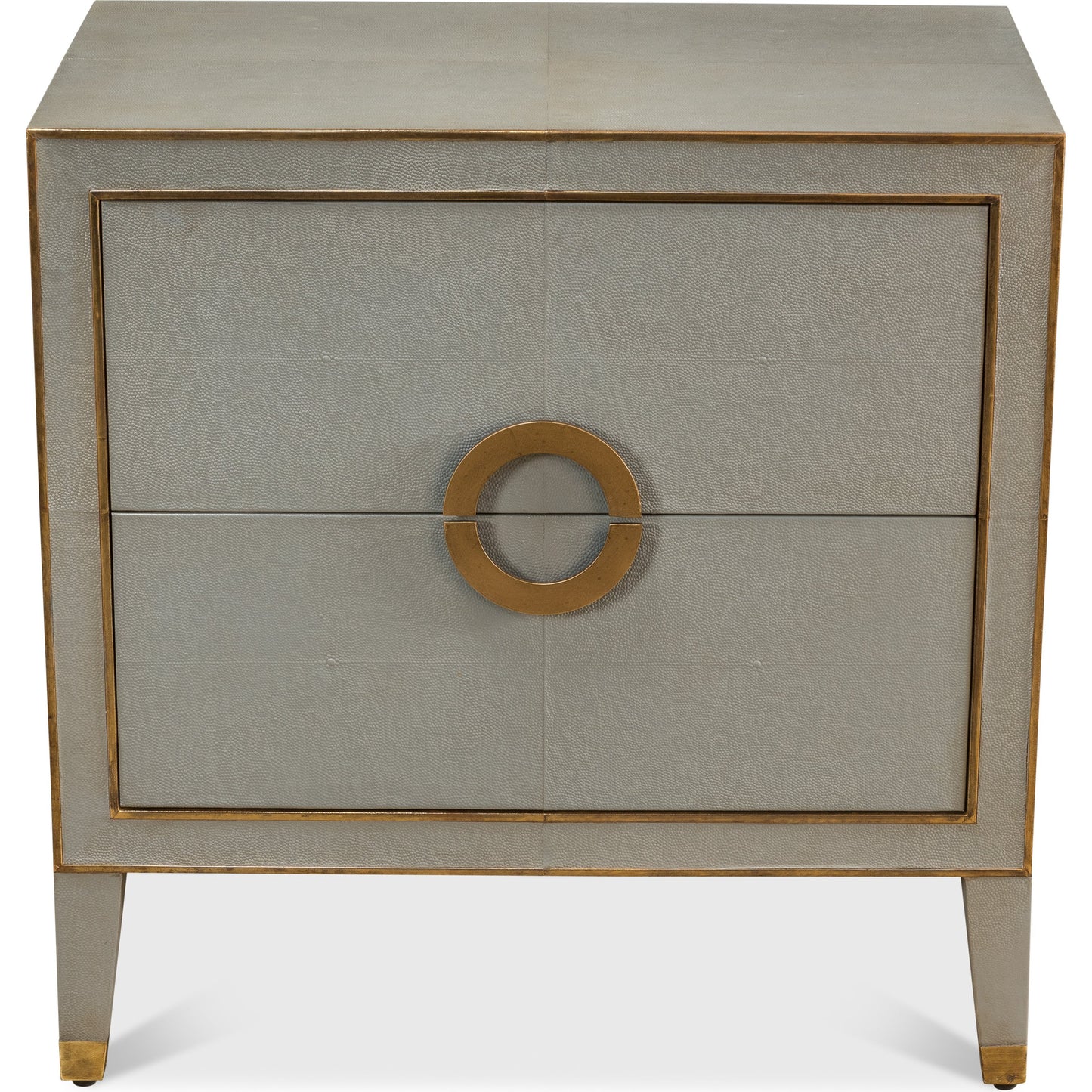 002 SR-857834 | Additional Silo | Leather Embossed Shagreen Night Stand by Sarreid Ltd. in gray and embossed shagreen leather grey. Made from mdf, leather in a cottage & farmhouse style.