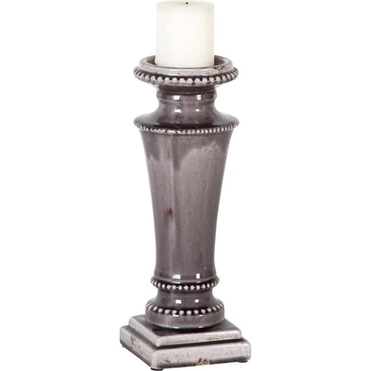 Kusma Gloss Table Candle Holder by Mercana in gray. Made from unique in a traditional style.