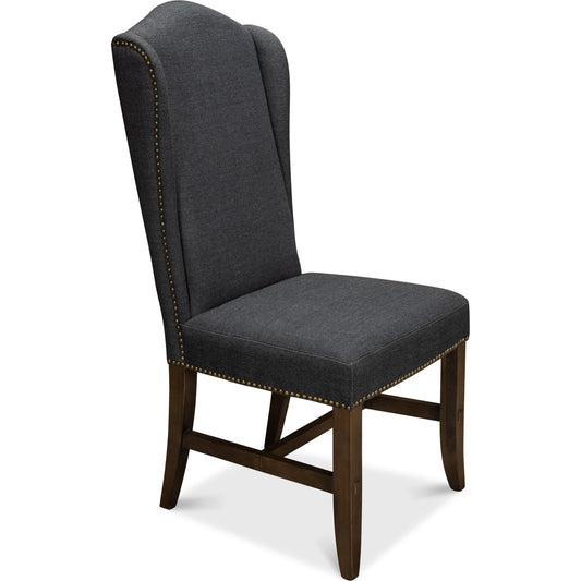 Black High Back Dining Chair by Sarreid Ltd. in black. Made from beech, fabric in a transitional style.