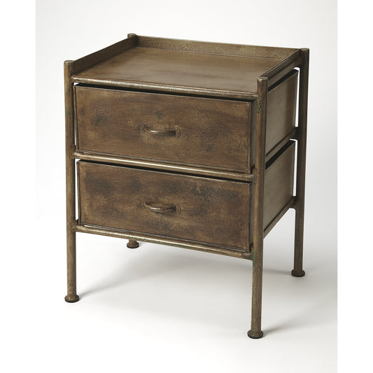 Cameron Industrial Chic Side Table by Butler Specialty Company in bronze and industrial chic. Made from iron in a modern style.