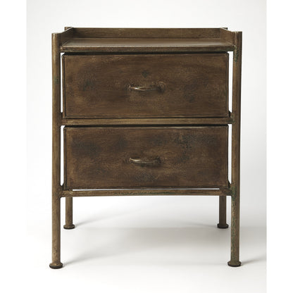Cameron Industrial Chic Side Table by Butler Specialty Company in bronze and industrial chic. Made from iron in a modern style.