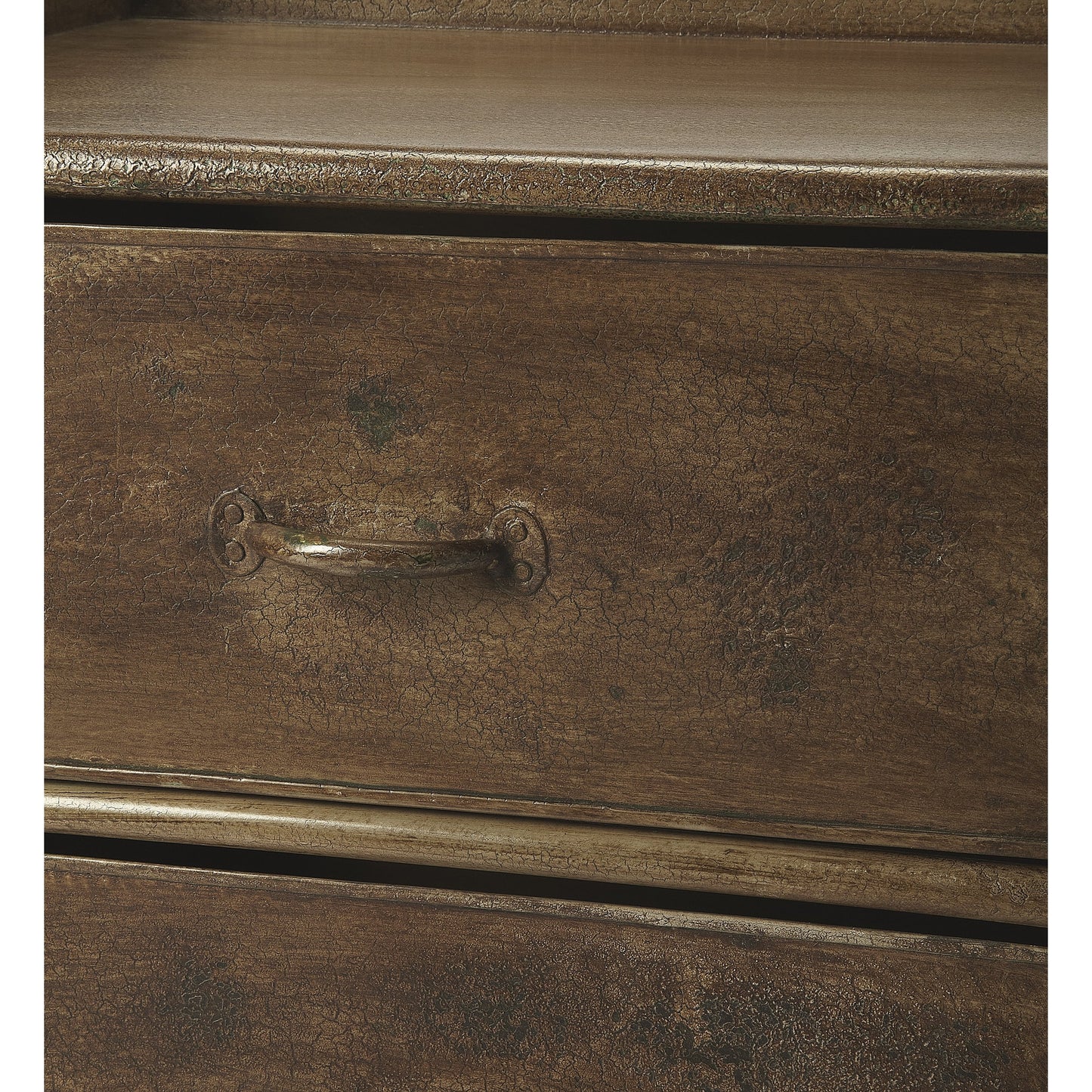 004 S-346170 | Closeup | Cameron Industrial Chic Side Table by Butler Specialty Company in bronze and industrial chic. Made from iron in a modern style.