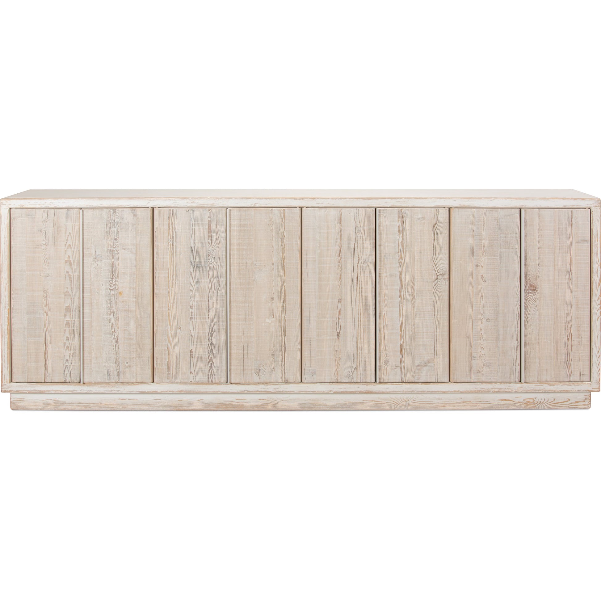 Long Hall Sideboard by Sarreid Ltd. in white and antique white finish. Made from solid pine in a transitional style.