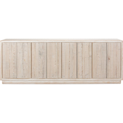 Long Hall Sideboard by Sarreid Ltd. in white and antique white finish. Made from solid pine in a transitional style.