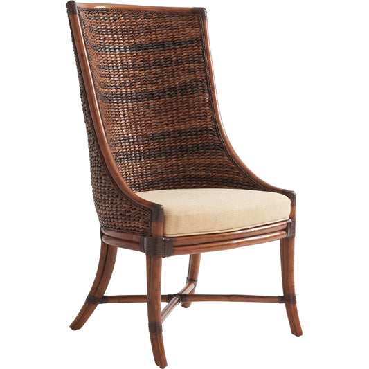 Cruz Bay Host Chair by Tommy Bahama Home in macadamia and plantation. Made from unique in a coastal style.