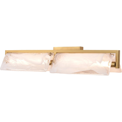 Mingle Bath Sconce by Varaluz in satin brass. Made from unique in a modern style.