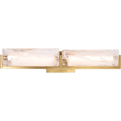 Mingle Bath Sconce by Varaluz in satin brass. Made from unique in a modern style.