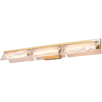 Mingle Bath Sconce by Varaluz in satin brass. Made from unique in a modern style.