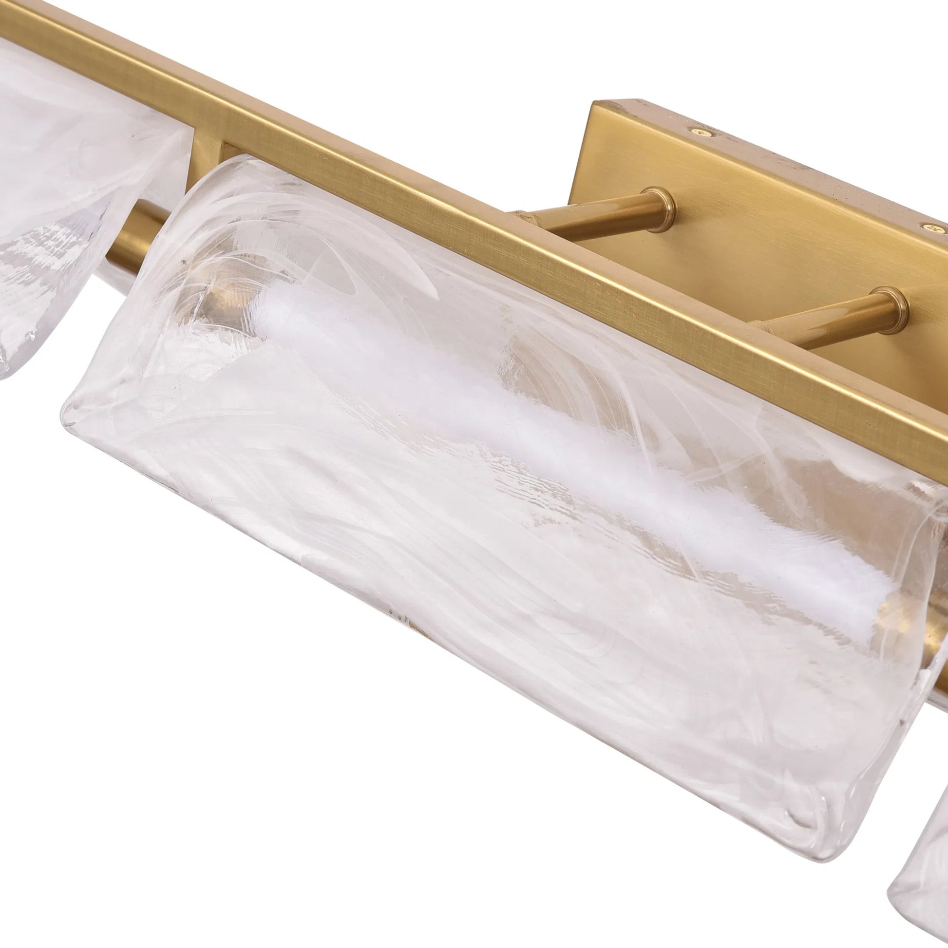 Mingle Bath Sconce by Varaluz in satin brass. Made from unique in a modern style.