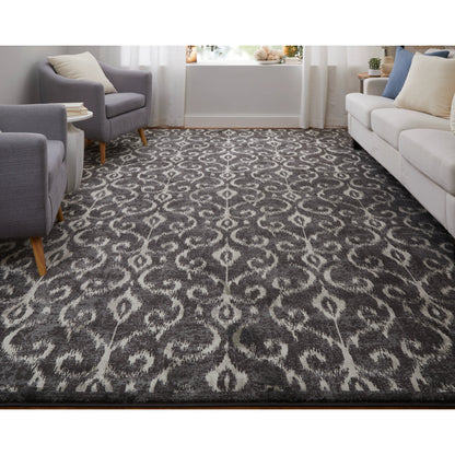 Azeri Transitional Damask Rug - 3842F by Feizy in gray, taupe, ivory. Made from wool, viscose in a unique style.