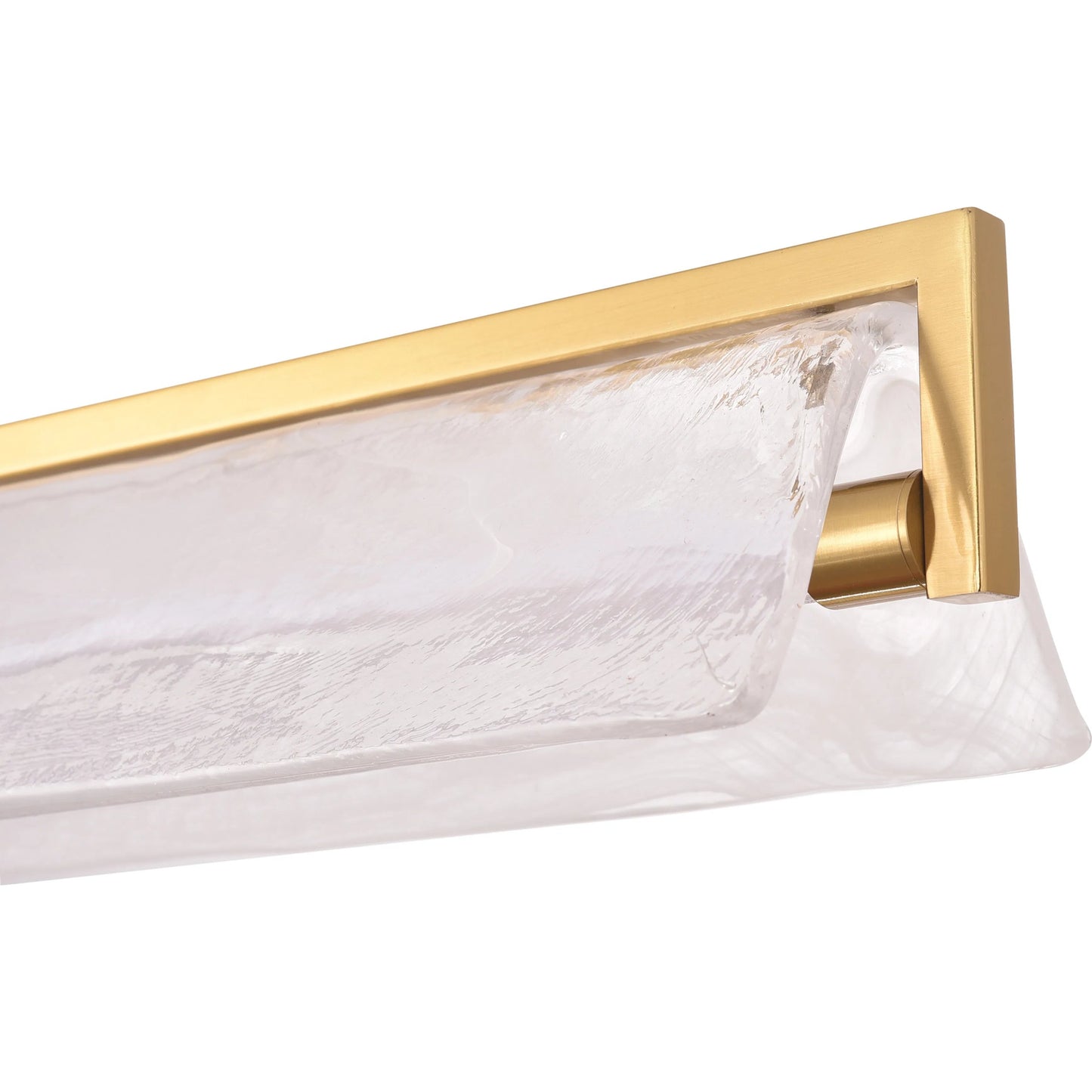 006 SI-2445104 | Closeup | Mingle Linear Chandelier by Varaluz in satin brass. Made from unique in a modern style.