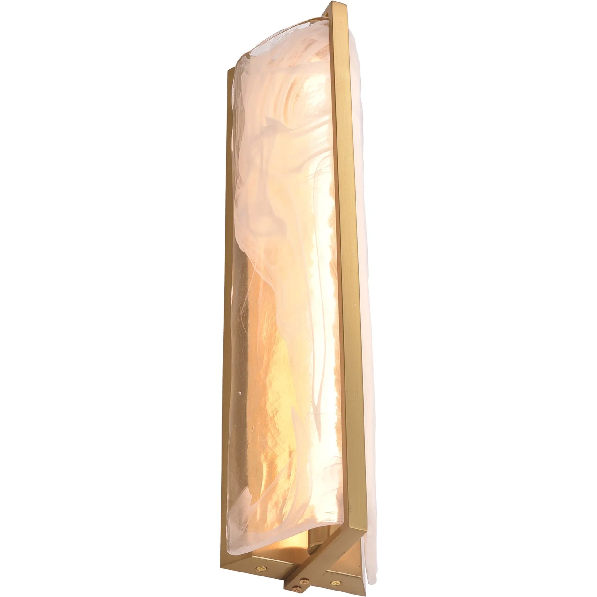 Mingle Tall Sconce by Varaluz in satin brass. Made from unique in a modern style.