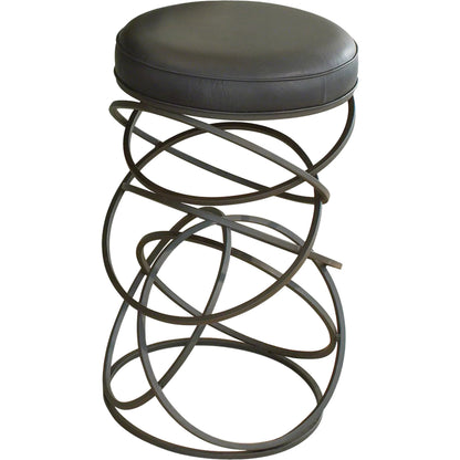 Ring Bar Stool by Global Views in brown, black powder coat. Made from iron in a modern style.