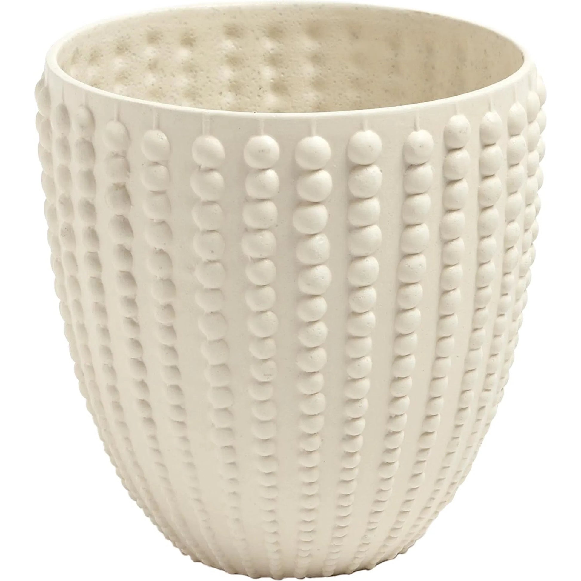 Nail Head Bowl by Global Views in rustic white. Made from ceramic in a coastal style.