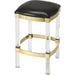 Jordan Leather Counter Stool by Butler Specialty Company. Made from leather, urethane foam (7 fr), acrylic, stainless steel in a modern style.