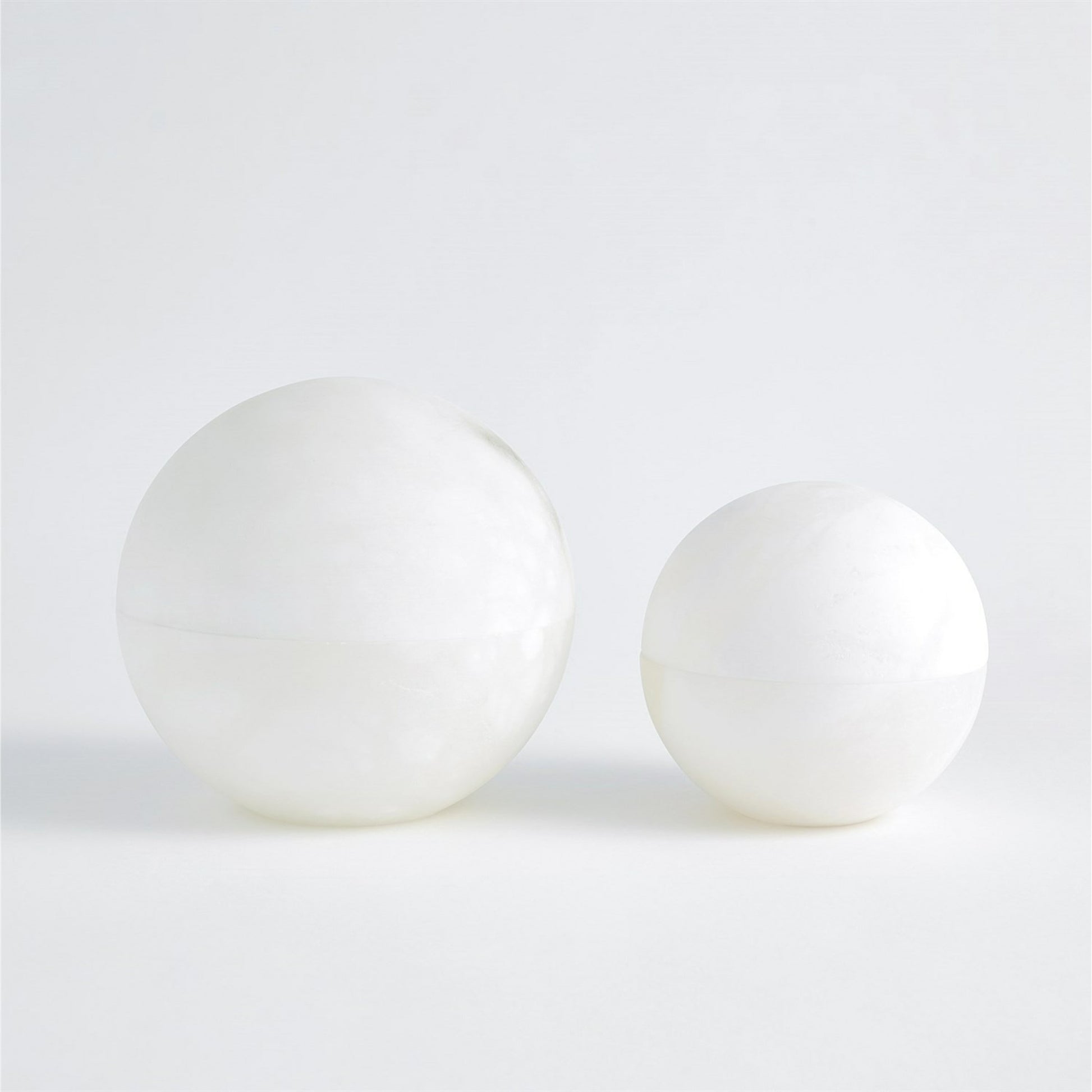 Alabaster Sphere Box by Global Views in white. Made from alabaster in a eclectic & global style.