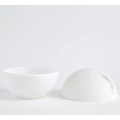 Alabaster Sphere Box by Global Views in white. Made from alabaster in a eclectic & global style.