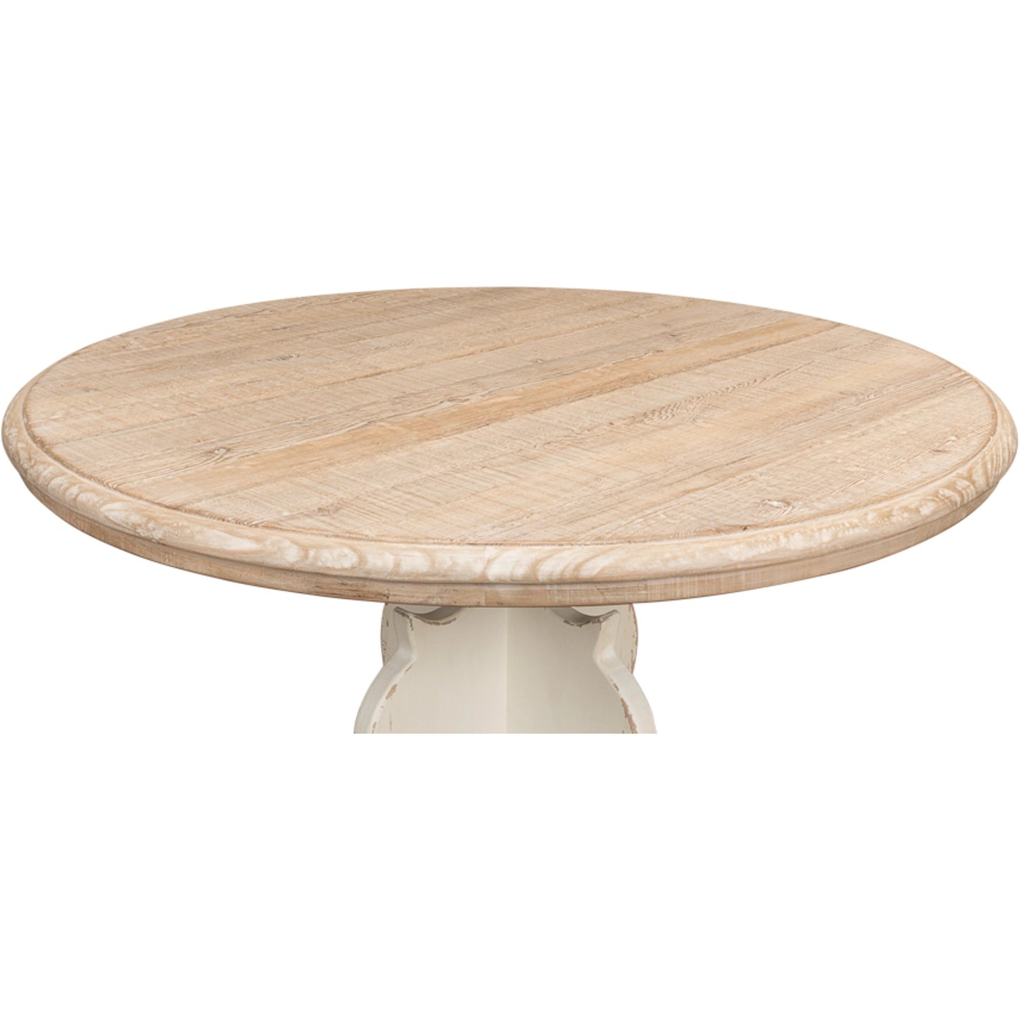 003 SI-1998182 | Additional Silo | Looks Like an Antique Bistro Table by Sarreid Ltd. in antique white, natural top. Made from reclaimed pine in a traditional style.