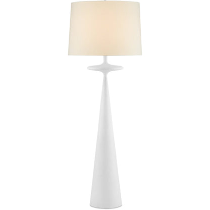 Giacomo Floor Lamp by Currey and Company in gesso white. Made from cast aluminum in a modern style.