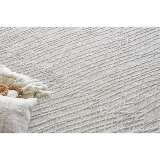 Crescendo 5326 Rug by Exquisite Rugs in white. Made from bamboo silk in a unique style.