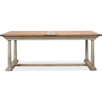 Amelia Dining Table by Sarreid Ltd. in sage, natural. Made from pine in a modern style.