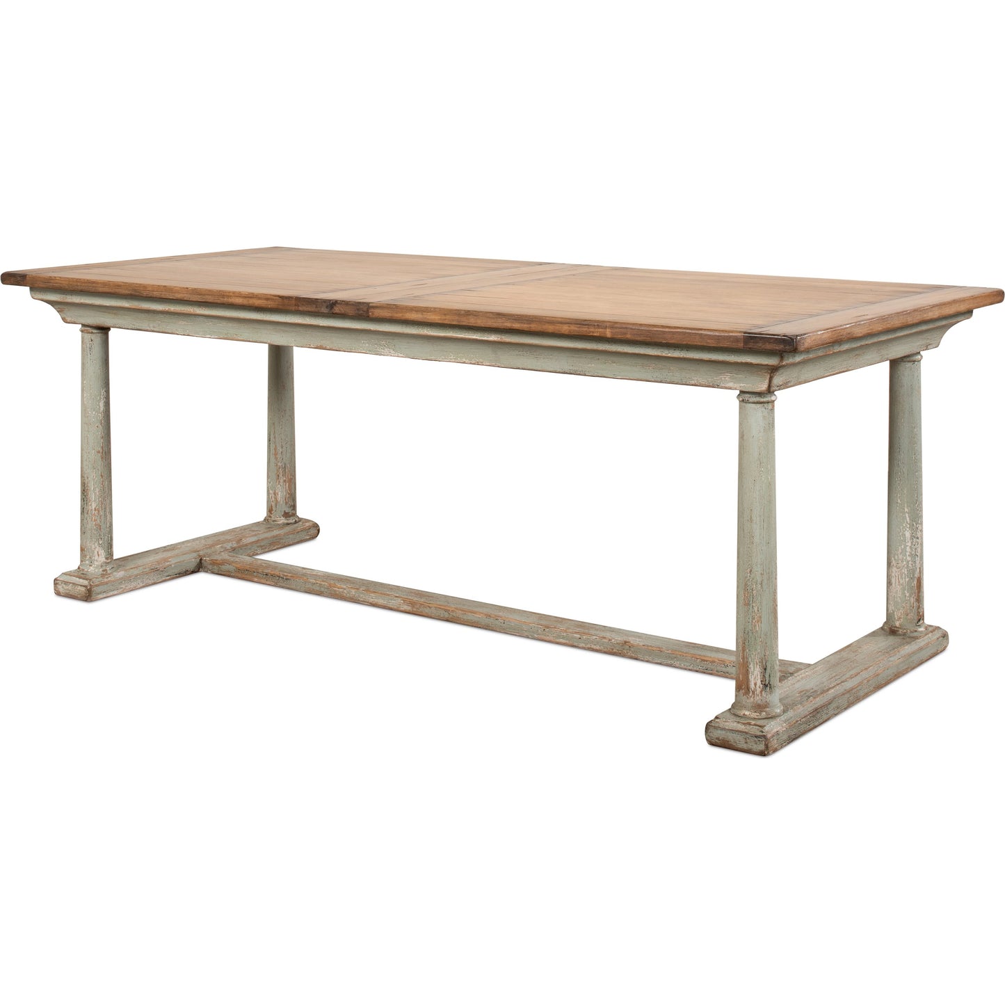 001 SI-1998187 | Primary Silo | Amelia Dining Table by Sarreid Ltd. in sage, natural. Made from pine in a modern style.