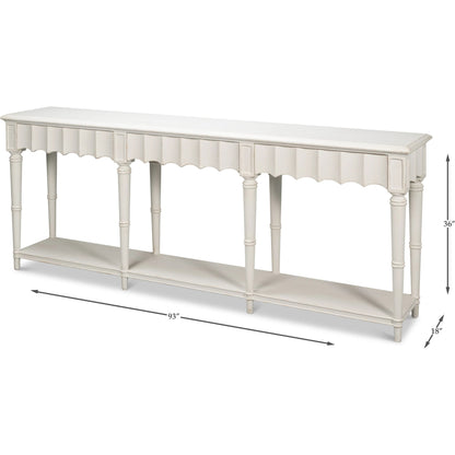 Chantal Console Table by Sarreid Ltd.. Made from pine in a cottage & farmhouse style.